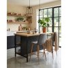 Scaun de bucatarie/bar, Artool, Libra, catifea gri inchis, picioare metal natur, 52x56x112 cm