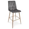 Scaun de bucatarie/bar, Artool, Libra, catifea gri inchis, picioare metal natur, 52x56x112 cm