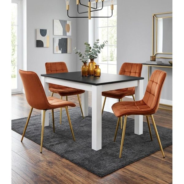Scaun bucatarie/living, Artool, Split, catifea aramie, picioare metal auriu, 49x60x88 cm