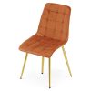 Scaun bucatarie/living, Artool, Split, catifea aramie, picioare metal auriu, 49x60x88 cm