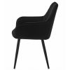 Scaun stil fotoliu bucatarie/living, Artool, Nana, catifea neagra, picioare metal negru, 54x61x83.5 cm