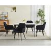 Scaun stil fotoliu bucatarie/living, Artool, Nana, catifea neagra, picioare metal negru, 54x61x83.5 cm