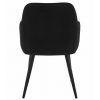 Scaun stil fotoliu bucatarie/living, Artool, Nana, catifea neagra, picioare metal negru, 54x61x83.5 cm