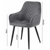 Scaun stil fotoliu bucatarie/living, Artool, Nana, catifea bej, picioare metal negru, 54x61x83.5 cm
