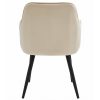 Scaun stil fotoliu bucatarie/living, Artool, Nana, catifea bej, picioare metal negru, 54x61x83.5 cm