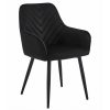 Scaun stil fotoliu bucatarie/living, Artool, Nana, catifea neagra, picioare metal negru, 54x61x83.5 cm