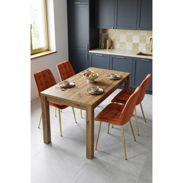 Scaun bucatarie/living, Artool, Bera, catifea aramie, picioare metal auriu, 53x60x87 cm
