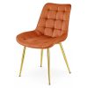 Scaun bucatarie/living, Artool, Bera, catifea aramie, picioare metal auriu, 53x60x87 cm