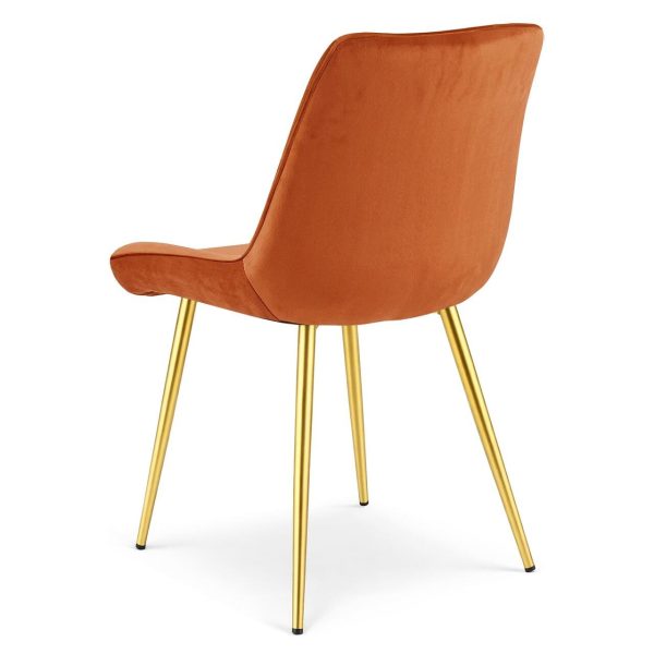 Scaun bucatarie/living, Artool, Bera, catifea aramie, picioare metal auriu, 53x60x87 cm