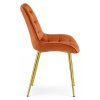 Scaun bucatarie/living, Artool, Bera, catifea aramie, picioare metal auriu, 53x60x87 cm