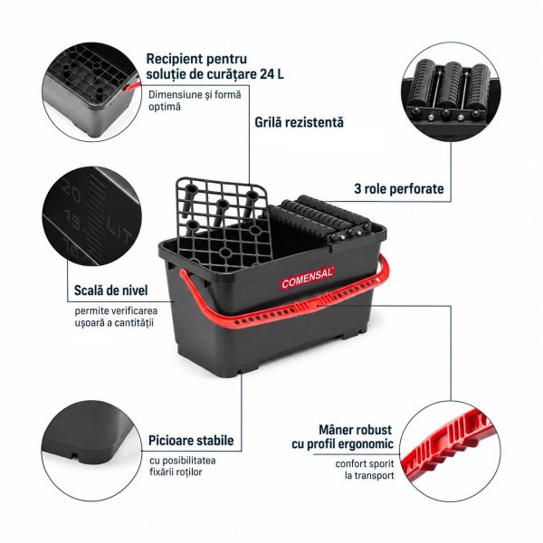 Vana cu role tip galeata, 24 L, Comensal