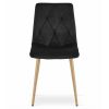 Set 6 scaune bucatarie/living, Artool, Libra, catifea neagra, picioare metal natur, 45x54x86.5 cm