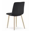 Set 6 scaune bucatarie/living, Artool, Libra, catifea neagra, picioare metal natur, 45x54x86.5 cm