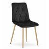 Set 6 scaune bucatarie/living, Artool, Libra, catifea neagra, picioare metal natur, 45x54x86.5 cm