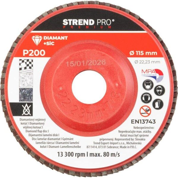 Disc lamelar diamantat, 115 mm, granulatie P200, Strend Pro Premium