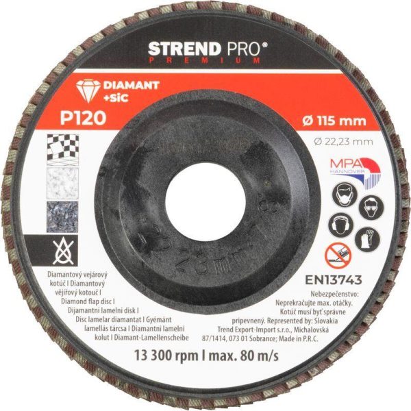 Disc lamelar diamantat, 115 mm, granulatie P120, Strend Pro Premium
