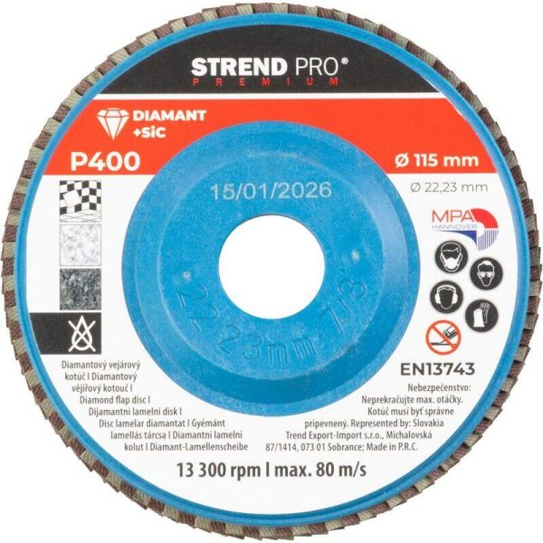 Disc lamelar diamantat, 115 mm, granulatie P400, Strend Pro Premium