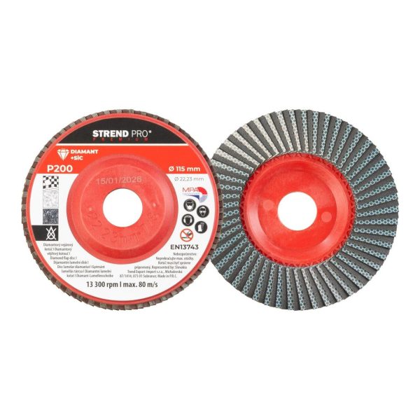 Disc lamelar diamantat, 115 mm, granulatie P200, Strend Pro Premium