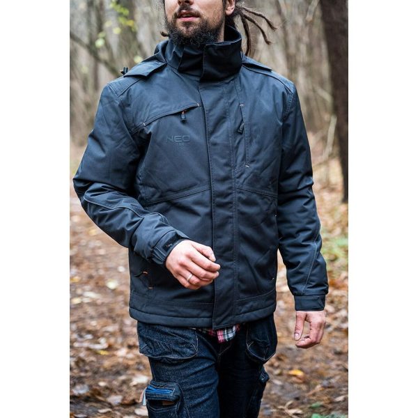 Geaca de lucru Outdoor, impermeabila, cu gluga, negru, marimea M/50, NEO
