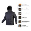 Geaca de lucru Outdoor, impermeabila, cu gluga, negru, marimea S/48, NEO