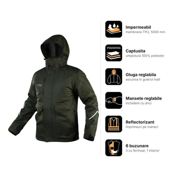 Geaca de lucru cu gluga reglabila, model Camo, marimea L/52, NEO
