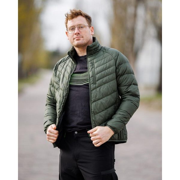 Geaca de lucru matlasata Mix&Match, cu gluga, verde inchis, marimea XL/54, NEO