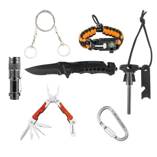 Kit turistic, supravietuire, cu geanta, set 8 piese, NEO