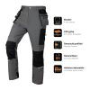 Pantaloni de lucru Mix&Match, elastici, intariri genunchi, gri, marimea L/52, NEO