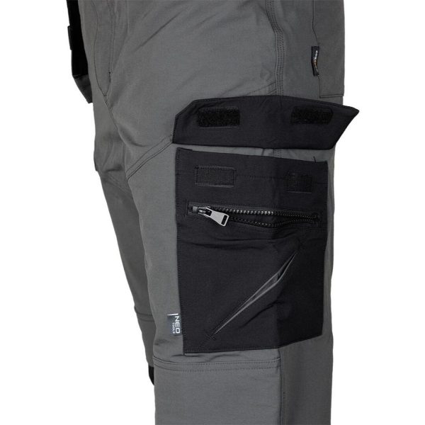 Pantaloni de lucru Mix&Match, elastici, intariri genunchi, gri, marimea S/48, NEO