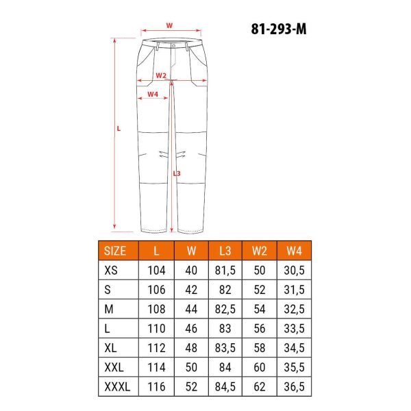 Pantaloni de lucru elastici Outdoor, 230 g/mp, verde si gri, marimea L/52, NEO