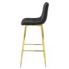 Scaun de bucatarie/bar, Artool, Nado, catifea neagra, picioare metal auriu, 43.5x49x102 cm
