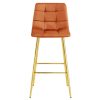 Scaun de bucatarie/bar, Artool, Arceto, catifea aramie, picioare metal auriu, 43.5x49x102 cm