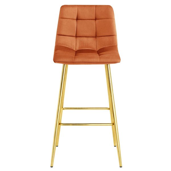 Scaun de bucatarie/bar, Artool, Arceto, catifea aramie, picioare metal auriu, 43.5x49x102 cm