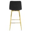 Scaun de bucatarie/bar, Artool, Nado, catifea neagra, picioare metal auriu, 43.5x49x102 cm