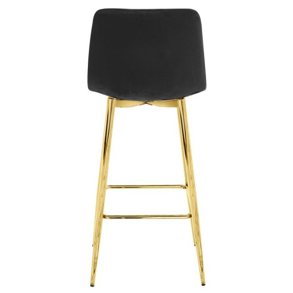 Scaun de bucatarie/bar, Artool, Nado, catifea neagra, picioare metal auriu, 43.5x49x102 cm
