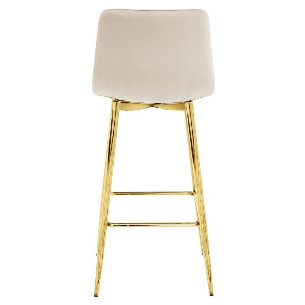 Scaun de bucatarie/bar, Artool, Nado, catifea bej, picioare metal auriu, 43.5x49x102 cm