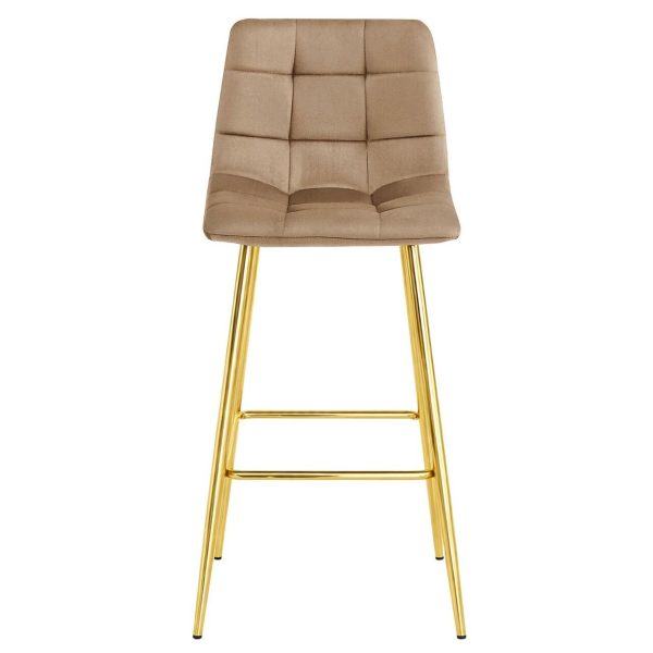 Scaun de bucatarie/bar, Artool, Arceto, catifea maro, picioare metal auriu, 43.5x49x102 cm