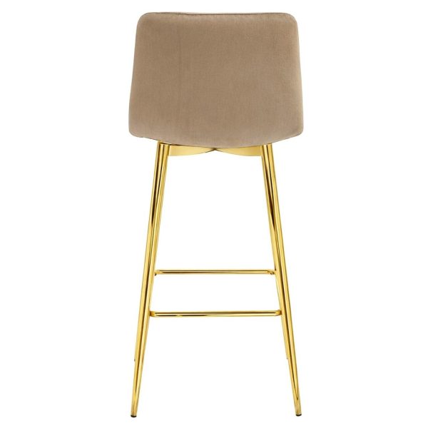 Scaun de bucatarie/bar, Artool, Nado, catifea maro, picioare metal auriu, 43.5x49x102 cm