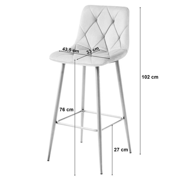 Scaun de bucatarie/bar, Artool, Nado, catifea maro, picioare metal auriu, 43.5x49x102 cm