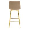 Scaun de bucatarie/bar, Artool, Arceto, catifea maro, picioare metal auriu, 43.5x49x102 cm