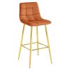 Scaun de bucatarie/bar, Artool, Arceto, catifea aramie, picioare metal auriu, 43.5x49x102 cm