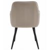 Scaun stil fotoliu bucatarie/living, Artool, Nana, catifea bej inchis, picioare metal negru, 54x61x83.5 cm