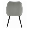 Scaun stil fotoliu bucatarie/living, Artool, Nana, catifea argintie, picioare metal negru, 54x61x83.5 cm