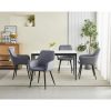 Scaun stil fotoliu bucatarie/living, Artool, Nana, catifea gri inchis, picioare metal negru, 54x61x83.5 cm