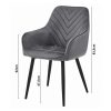 Scaun stil fotoliu bucatarie/living, Artool, Nana, catifea gri inchis, picioare metal negru, 54x61x83.5 cm