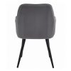 Scaun stil fotoliu bucatarie/living, Artool, Nana, catifea gri inchis, picioare metal negru, 54x61x83.5 cm