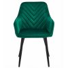 Scaun stil fotoliu bucatarie/living, Artool, Nana, catifea verde inchis, picioare metal negru, 54x61x83.5 cm