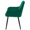 Scaun stil fotoliu bucatarie/living, Artool, Nana, catifea verde inchis, picioare metal negru, 54x61x83.5 cm
