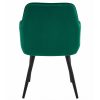 Scaun stil fotoliu bucatarie/living, Artool, Nana, catifea verde inchis, picioare metal negru, 54x61x83.5 cm