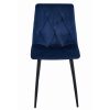 Set 6 scaune bucatarie/living, Artool, Libra, catifea bleumarin, picioare metal negru, 44x40x88.5 cm